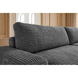 Acheter Casanova Canapé d'angle convertible gros velours côtelé Gris foncé Droit