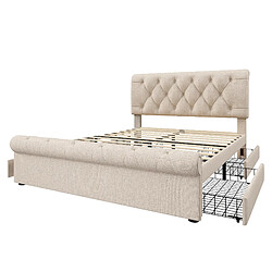 Acheter Lit Coffre Modenvie 140x200 cm rangement tête de lit réglable Naturel