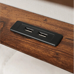 Lit 90x200 cm Modenvie USB LED Beige pas cher