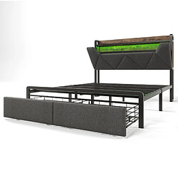 Acheter Lit Coffre Modenvie 160x200 cm avec LED, USB et rangement
