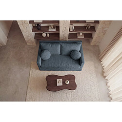 Casanova Canapé droit tissu chenille déhoussable 2 places Bleu pas cher