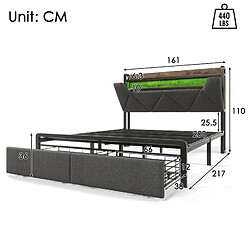 Avis Lit Coffre Modenvie 160x200 cm avec LED, USB et rangement