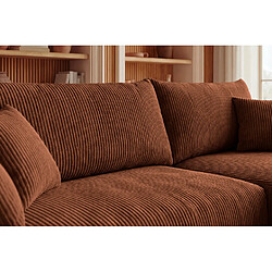 Acheter Casanova Canapé d'angle convertible petit velours côtelé Terracotta