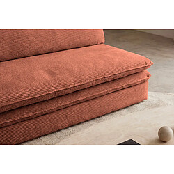 Casanova Canapé droit convertible velours côtelé Terracotta pas cher