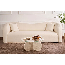 Avis Hanah Home Table basse en bois - 75 x 75 x 35 cm - TravertinTransparent