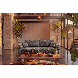 Avis Casanova Canapé droit convertible tissu imprimé animalier 3 places Blanc