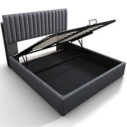 Acheter Lit Coffre 160x200 cm Modenvie LED USB Gris