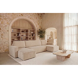 Avis Casanova Canapé panoramique petit velours côtelé 5 places Beige