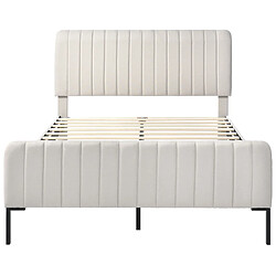 Acheter Lit Double 160x200 cm Modenvie tete de lit reglable Lin Gris Beige