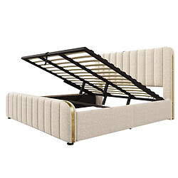 Acheter Lit Coffre Modenvie 180x200 cm - rangement hydraulique USB Type C Beige