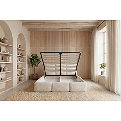 Acheter Casanova Lit coffre tissu bouclette Beige 200x200cm
