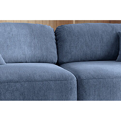 Casanova Canapé droit convertible tissu velours 3 places Bleu pas cher