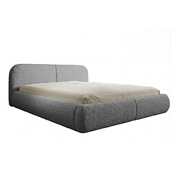 Casanova Lit coffre tissu chenille Gris 140x200cm DELORA - Lit coffre tissu chenille Gris 140x200cm