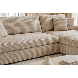 Acheter Casanova Canapé d'angle convertible gros velours côtelé Beige Gauche