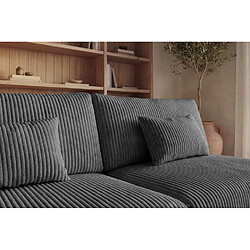 Acheter Casanova Canapé droit convertible velours côtelé 2 places Gris foncé