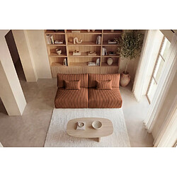 Casanova Canapé droit convertible velours côtelé 2 places Terracotta pas cher