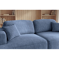 Acheter Casanova Canapé droit convertible tissu velours 3 places Bleu