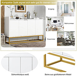 STILVORA Sideboard 120/30/80 cm blanc en panneaux de particules 4 portes sans poignées pas cher