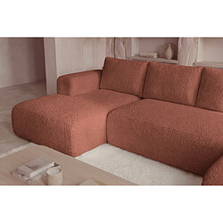 Casanova Canapé panoramique tissu bouclette 5 places Terracota pas cher