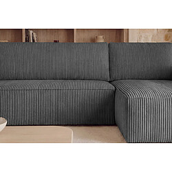 Acheter Casanova Canapé panoramique petit velours côtelé 5 places Gris foncé