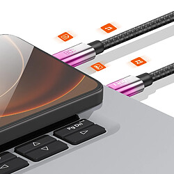 Acheter LinQ Câble USB-C vers USB-C de Charge Rapide 80W avec Écran LED 1.2m Violet