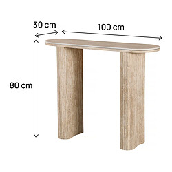Avis Habitat Et Jardin Table console travertin en céramique [ ]Alba[ ] - 100 x 30 x 80 cm - Marron