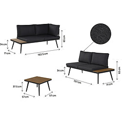 Avis Habitat Et Jardin Salon de jardin canapé d'angle décor imitation bois [ ]Mira[ ] - 4 places - Gris