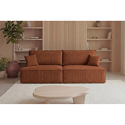 Avis Casanova Canapé droit convertible petit velours côtelé Terracotta