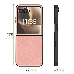 Avizar Coque Clapet pour Motorola Razr 70 Ultra Protection Pliable Rigide Effet Cuir Rose pas cher