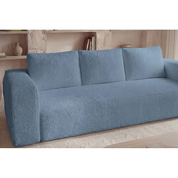 Acheter Casanova Canapé droit convertible tissu bouclette 3 places Bleu