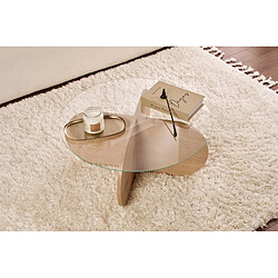 Acheter Hanah Home Table basse en bois - 75 x 75 x 35 cm - Chêne SaphirTransparent