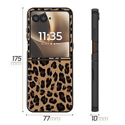 Avizar Coque Léopard pour Motorola Razr 70 Ultra Protection Pliable Bimatière Marron foncé pas cher