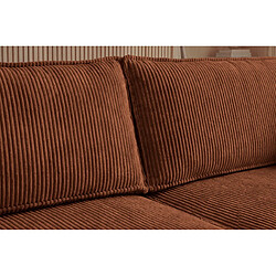 Casanova Canapé droit convertible petit velours côtelé Terracotta pas cher