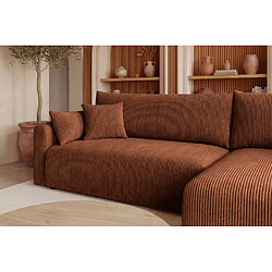 Avis Casanova Canapé d'angle convertible petit velours côtelé Terracotta