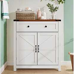 Avis STILVORA Consoles 76/30/83 cm blanc en MDF avec tablette réglable et tiroir