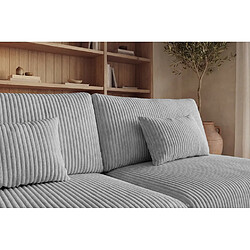 Acheter Casanova Canapé droit convertible velours côtelé 2 places Gris clair