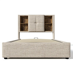 Acheter Lit Coffre 90x200 cm Modenvie rangement USB Naturel