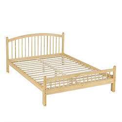 Acheter MIVRAY Lit simple 140x200 cm, design minimaliste, bois, Couleur naturelle