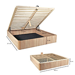 Acheter Le Quai Des Affaires Lit coffre 180x200cm VERSO + 1 sommier / Décor Chêne Blanchi