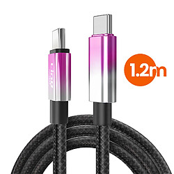 LinQ Câble USB-C vers USB-C de Charge Rapide 80W avec Écran LED 1.2m Violet pas cher