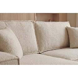 Casanova Canapé d'angle convertible tissu bouclette Beige pas cher