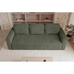 Acheter Casanova Canapé droit convertible gros velours côtelé 3 places Vert