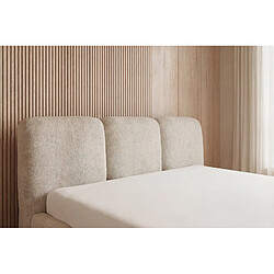 Casanova Lit coffre tissu bouclette Beige 200x200cm pas cher
