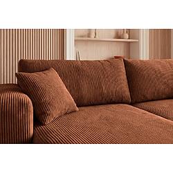 Avis Casanova Canapé d'angle convertible petit velours côtelé Terracotta