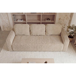 Acheter Casanova Canapé droit convertible gros velours côtelé 3 places Beige