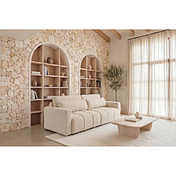 Avis Casanova Canapé amovible convertible tissu bouclette 3 places Beige