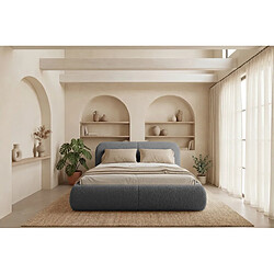 Avis Casanova Lit coffre tissu chenille Gris 160x200cm