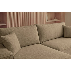 Casanova Canapé d'angle convertible tissu bouclette Café pas cher