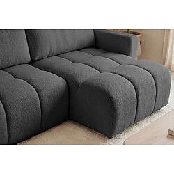 Casanova Canapé amovible convertible tissu texturé 3 places Gris foncé pas cher