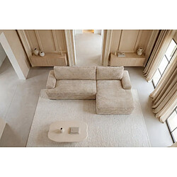 Casanova Canapé d'angle convertible gros velours côtelé Beige Gauche pas cher